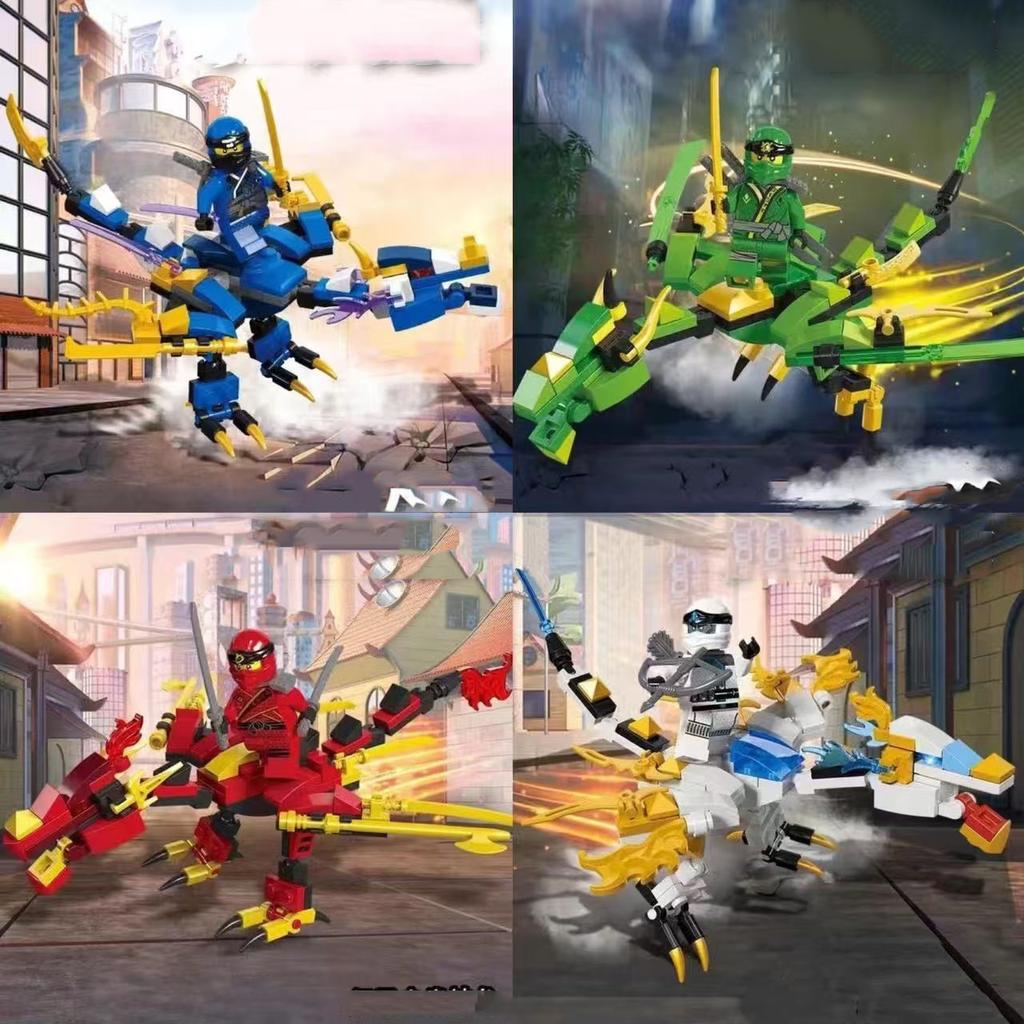 Dragon de acțiune Mini figurine Păpuși Blocuri de construcție Cărămizi Model Aniversare Crăciun Cadouri de ziua copiilor pentru copii băieți