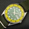JAPAN 6349A VINTAGE SEIKO AUTOMATIC MENS GREEN COLOR DIAL WATCH a701315-5 R206a-a701315