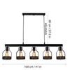 Luminária Pendente de Barra Oeny Estilo Industrial com 5 Lâmpadas