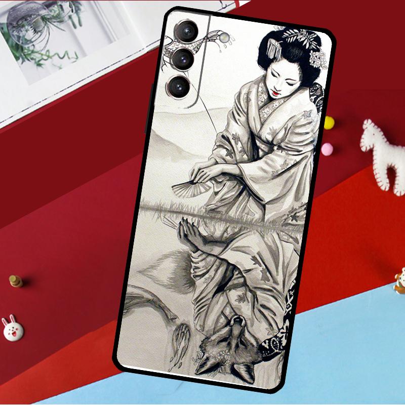 

Japanese Geisha Funda For Samsung Galaxy S26 S25 S23 S22 S20 S24 Ultra S9 S10 Plus S21 FE S25 FE Phone Case Galaxy S23 FE
