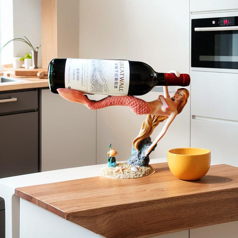 Kreativní mořská panna Stojan na víno Obývací pokoj Domácnost Restaurace Vinná skříňka Dekorativní umění a řemesla Kreativní nové malé ozdoby
