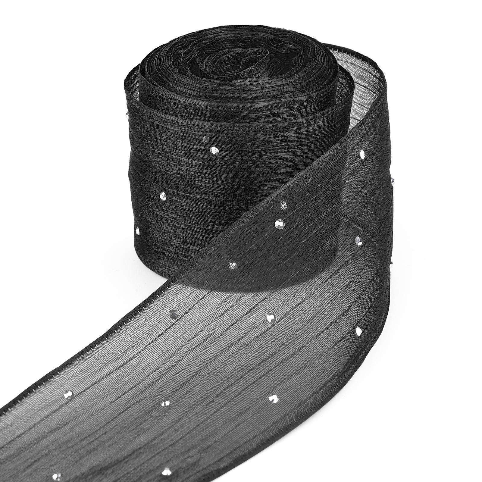 

4cmX5meters DIY Bubble Pleated Tape Diamond Mesh Organza Ribbon Hair Bow Material Gift Packaging Clothing Decoration Accessories