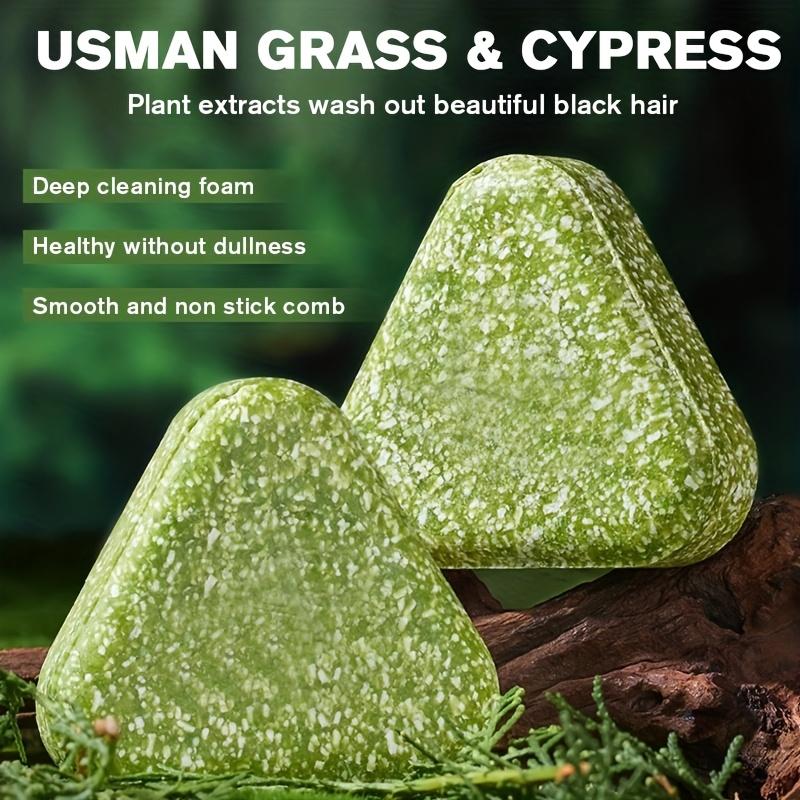 120g Usman Grass and Platycladus Orientalis Leaf Shampoo Soap, Cleaning, Removes Loose Dandruff, Control Oil, Nourish,repairs Split and Damaged Hair