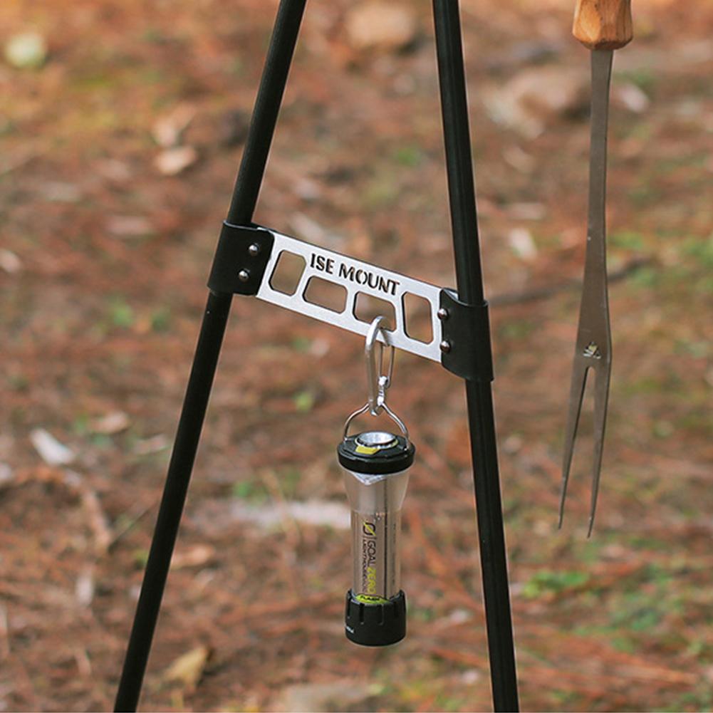 Camping Tripod Side Buckles Portable Tableware Shelf Stable Buckle Stainless Steel Quick Installation Camping Accessories