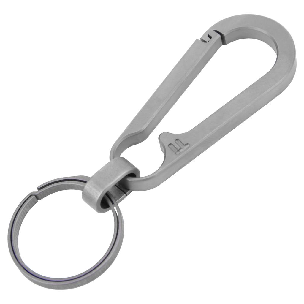 Lightweight Titanium Alloy Key Chain Waist Hanging Keyring Outdoor Climbing Key HolderGrey