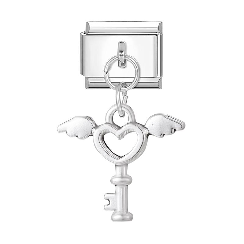Fashion Heart Lips Bow Knot Feet Fishbone Pendant Italian Charm Link Fit 9mm Stainless Steel Bracelet DIY Making Men Women Gifts
