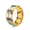 New European & American Men's Double Bevel Brushed Matte Wedding Ring - Simple Design, Hot Selling