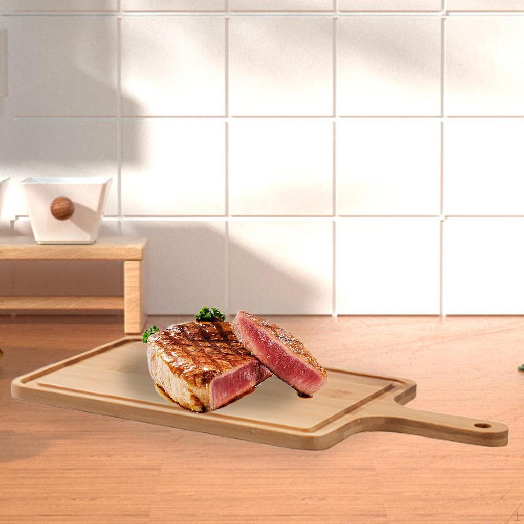 Pizzaschep ,Snackbord, Dinerbord Creatief met Handvat Bamboe Snijplank Dessert Serveerschaal
