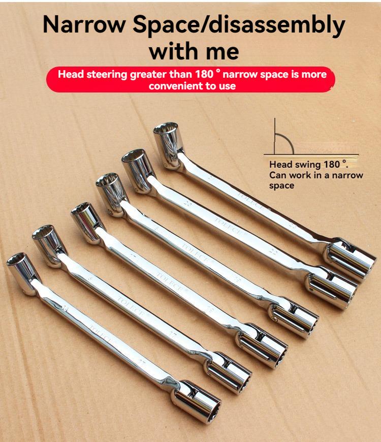 8-23MM Metric Double End Pipe Socket Wrench Car Repair Tool12 Point PT Swivel Head CRV Steel Tool Set Wrenchs Car Tool Set