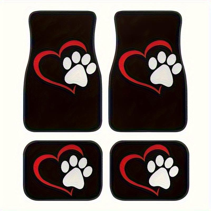 4 шт. Автомобильные коврики с принтом лапок мультяшной собаки, Универсальная нескользящая защита и пылезащитные автомобильные коврики для передней и задней части салона, Аксессуары для интерьера автомобиля 4pcs
