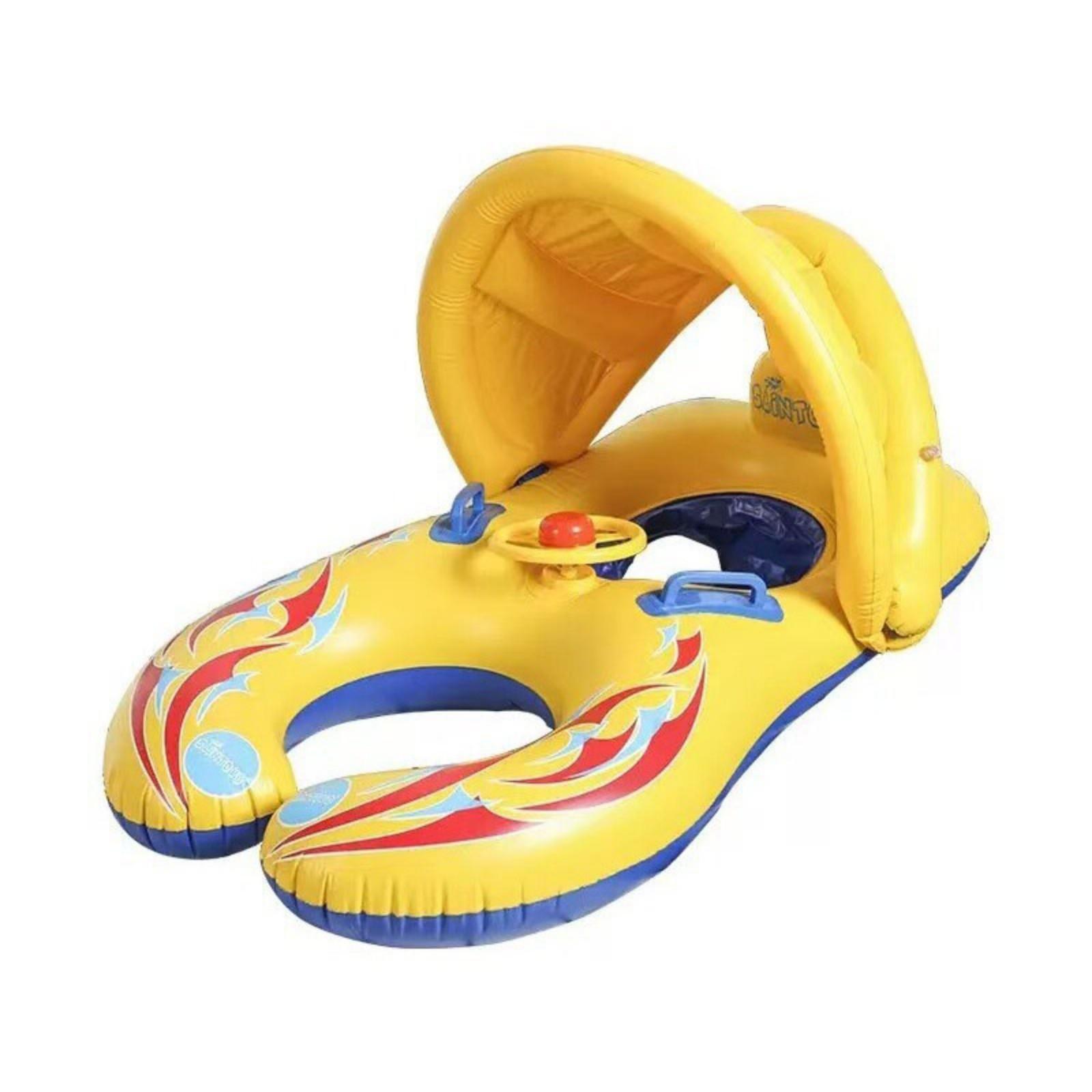 

Removable Canopy Baby Mother Ring, Thick Double , Baby Swimming Seat Ring, Inflatable Underarm Ring, Floating Ring one size