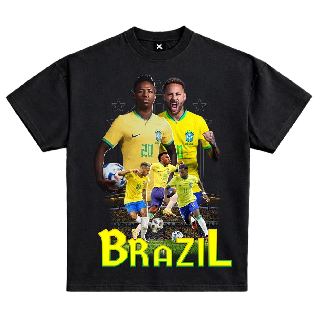 A T-shirt with the Brazilian national team players' design, suitable for both men and women, high quality and comfortable, perfect for summer.