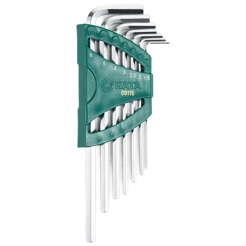 SATA Industrial Grade Extra Long Flat Hex Key Set - 7 Pieces
