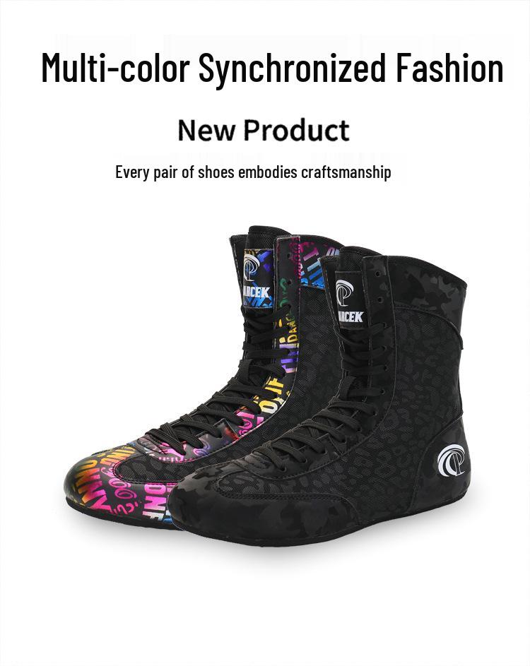 Unisex High-Top Lightweight Boxing and Martial Arts Training Shoes