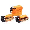HFS(R) Ratchet Strap, Cargo Tie-Down Strap, 2-Pack, Breaking Strength 1.35t, Easy to Use, Multi-Purpose, for Moving, Pulling, and Transport (Orange, 3