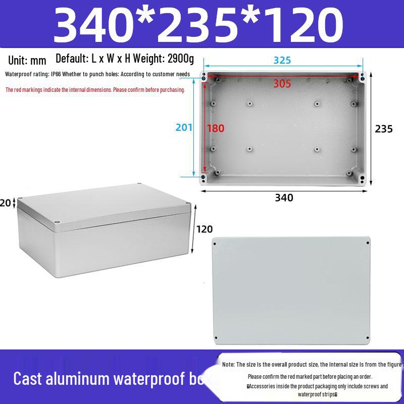 Druckguss-Aluminium Außenverteilerkasten IP65 Wasserdichtes Gehäuse