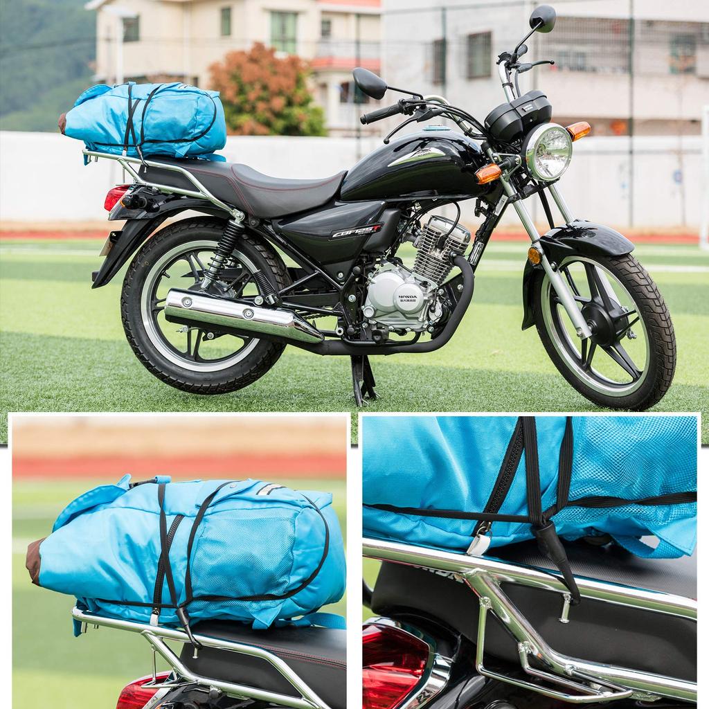 Touring Motorcycle Secures Cargo Elastic 60cm Flexible Elastic Motorcycle Carry Secures Prevents Cargo from Includes Black x Net, Net, Rack, Cord,