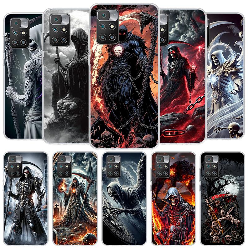 Death Grim Reaper Skull Scythe Phone Case For Xiaomi Poco F7 Ultra X7 X6 X5 Pro M7 Redmi 15C 15 13C 13 12C 12 10C 10 9A 9C 9T 9