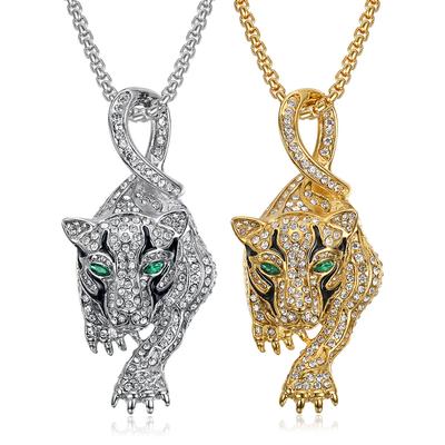 2026 Jewelry Fashion Trend Inlaid Zircon Leopard Head Pendant Necklace for Men's Exquisite Jewelry Necklace