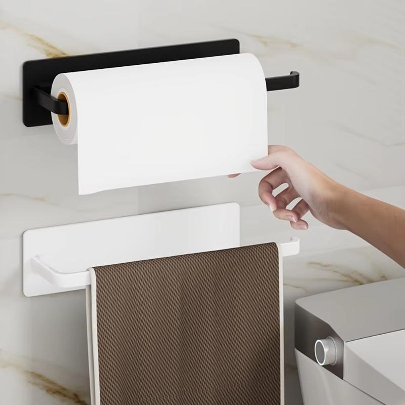 Kitchen Towel Holder Hanging Paper Towel Dispenser Adhesive Tissue Hanger Cabinet Storage Napkin Rack Bathroom Accessories New