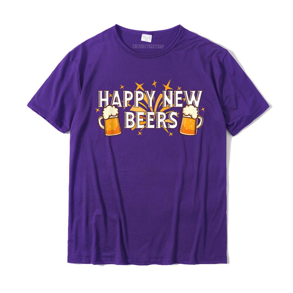 Happy New Beers New Year NYE Party Funny New Years Eve TShirt Cotton Tops Tees For Unisex Printed On T Shirt Custom Coupons