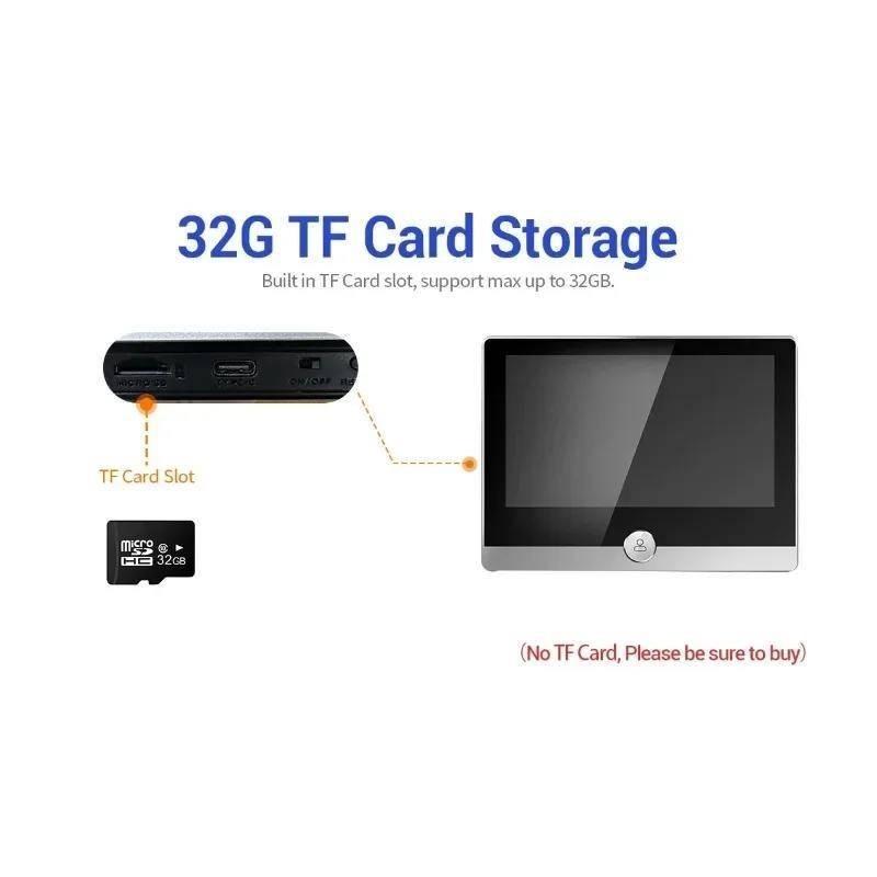 

Поддержка обнаружения движения PIR Двусторонняя аудиосвязь Домашняя безопасность Дверной звонок 1080P Камера глазка C85 Умный WiFi Видеодомофон