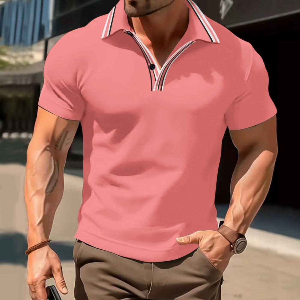 Men's Casual Polo Shirt Collar Versatile T-shirt Top