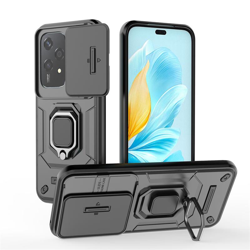 For Honor 200 Lite Case Cover Huawei Honor 200 Lite Capas Shockproof Back Slide Lens Protector Ring Holder Fundas Honor 200 Lite