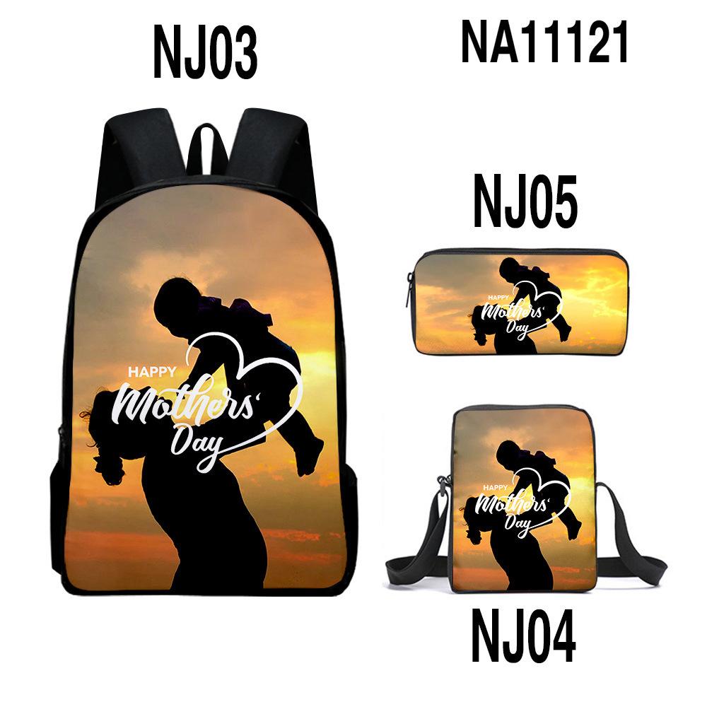 Iconic Kotaro Lives Alone Anime 3D Design 3pcs/Set pupil Learner Bags Everyday Laptop Everyday Backpack Sling Carry Tote Pencil Pouch