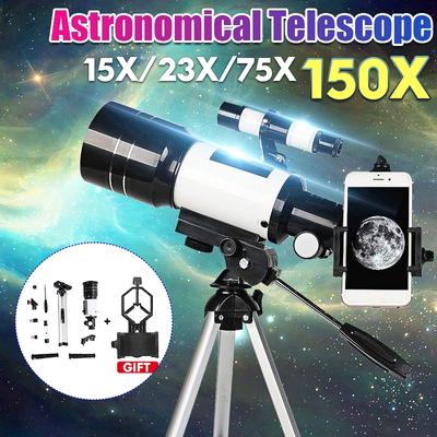 70 mm 300 mm astronomisches Teleskop, Monokular, professionelles Outdoor-Reise-Spektiv mit Stativ, als Geschenk für Kinder und Anfänger