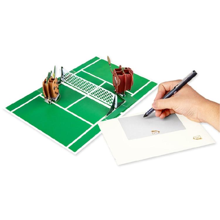 Creative 3D Tennis Theme Popup Gifts Card Fathers Day Greeting Card with Envelope Foldable Happy Birthday Card for Dad