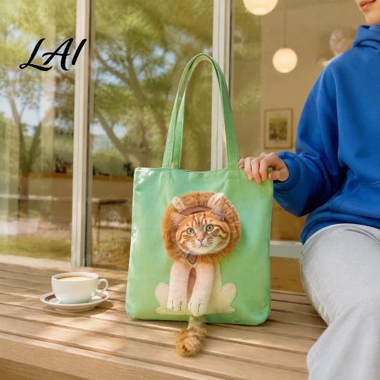Durable Canvas Pet Carrier Bag Cat Bag Tote with Drawstring Window Safety Small Dog Travel Window Buckle Foldable Shoulder for Dogs And Cats