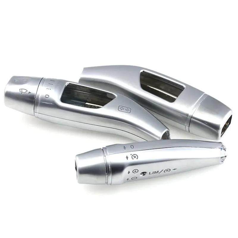 3pcs Car Styling Chrome Wiper Shift Lever Cruise Covers Frame Stickers Kit Trim For Mercedes Benzs CLA C E S Class W205 W213