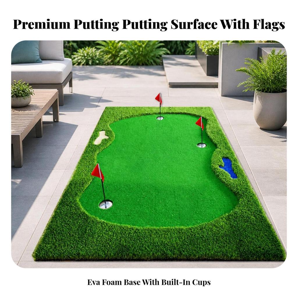 Stable Golf Putting Surface | Multiple Hole Cutouts, Green with
