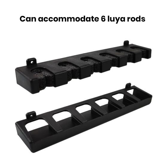 Suporte de parede para vara de pescar 6/8 furos multifuncional vertical horizontal vara de pesca display armazenamento organizador suporte acessórios de pesca