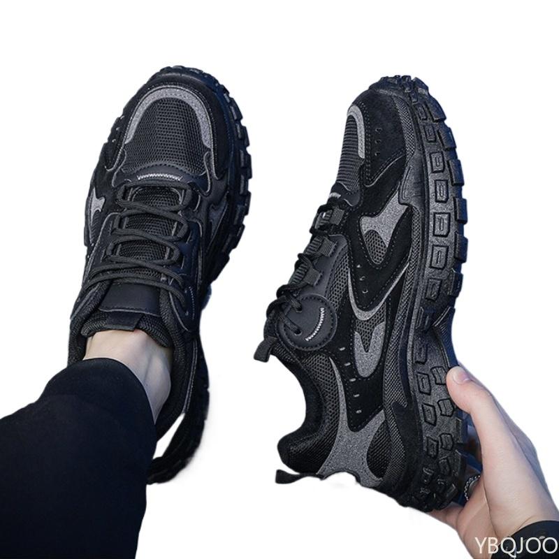 Men's Shoes Spring Breathable Mesh Sports Shoes Trendy Thick Sole Non Slip Casual Running Simple Comfortable Trendy Shoes