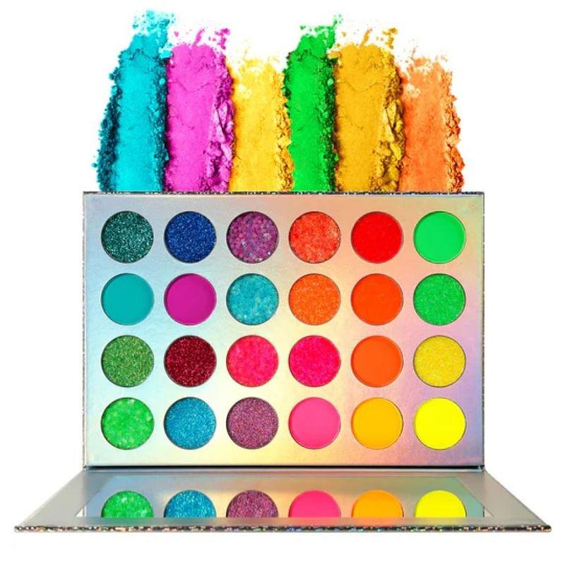 DE'LANCI - 24-farbige Schwarzlicht-Lidschattenpalette
