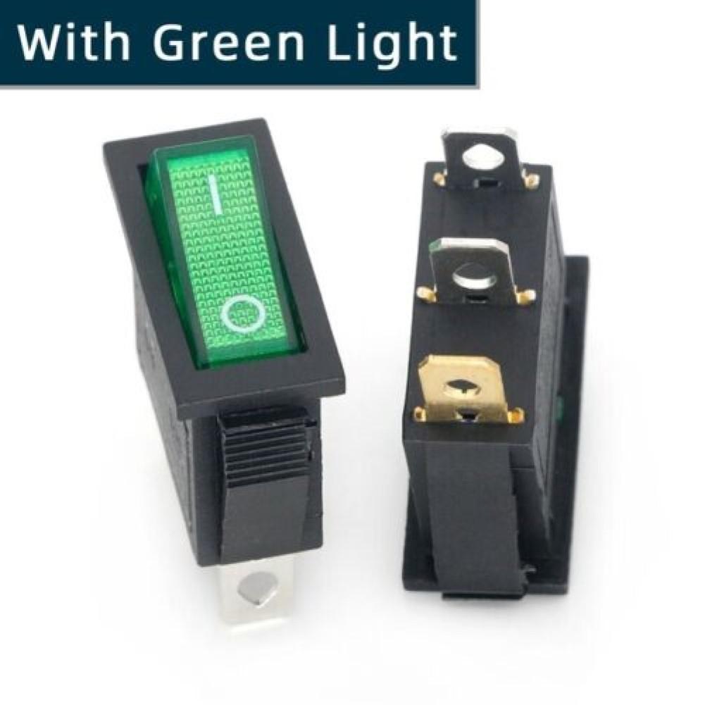 ON/OFF Lockable Rocker Switch with Indicator Light Red Yellow Blue Green