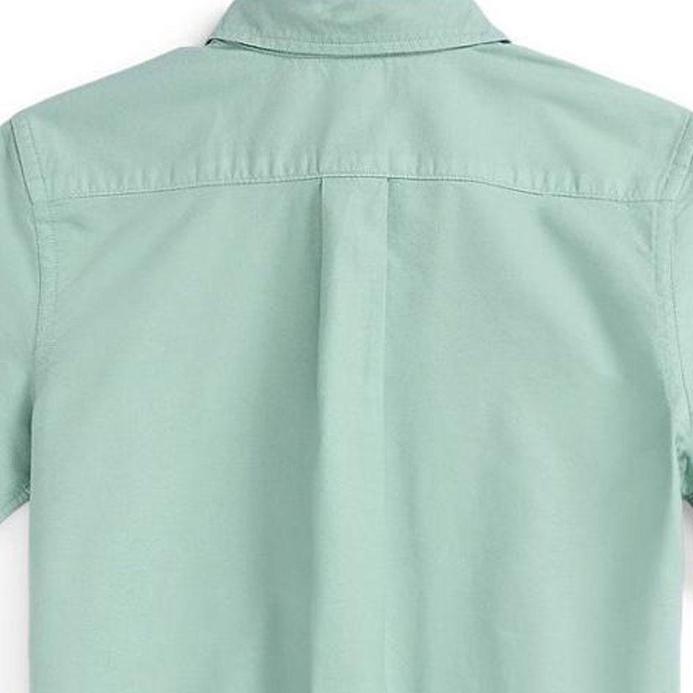 Polo Ralph Lauren Solid Color Logo Embroidered Single-Breasted Short Sleeve Shirt Kids shirts Green 323905297-001