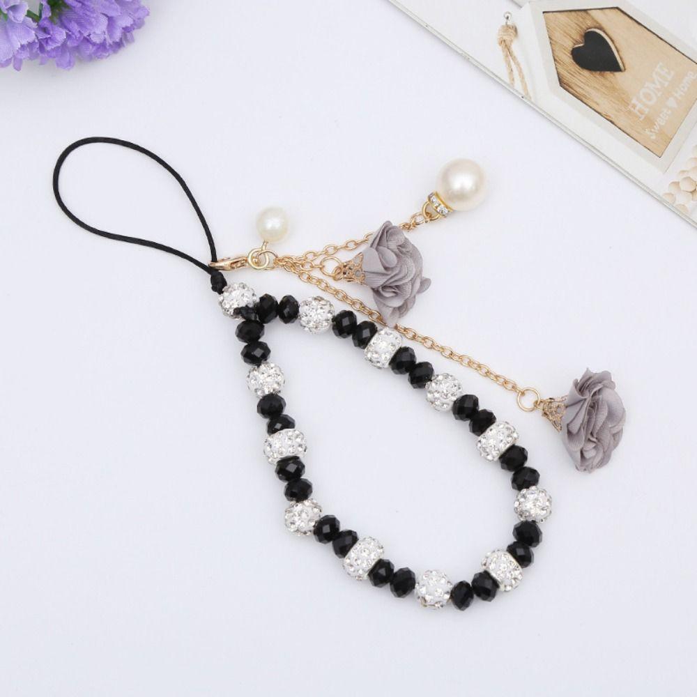 Phone Strap Lanyard Mobile Phone Lanyard Keychain Wrist Rope Anti-lost Lanyard Flower Pendant