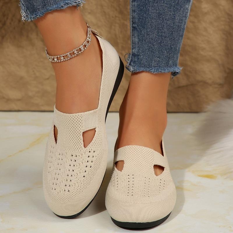 New Women's Shoes Mesh Light Breathable Slip on Casual Shoes Solid Color Versatile Low Help Flat Shoes Sneakers Zapatos De Mujer