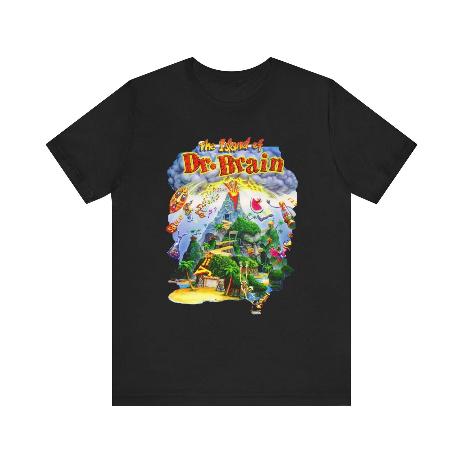 The Island of Dr Brain PC 90s Retro Style Cover Art Unisex Short Sleeve Tee L