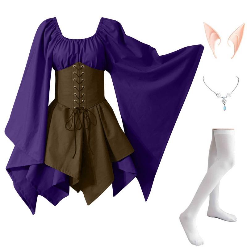 New long-sleeved women's Renaissance medieval dress