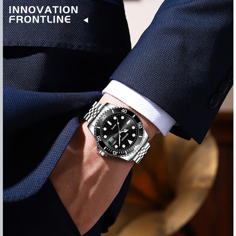 SANDA New Men's Quartz Watch Waterproof Calendar Display Day Glow In The Dark Simple Personalized Men's Watch