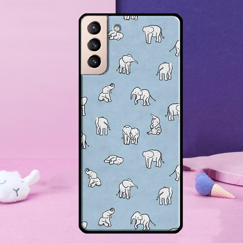 Cute Elephant Phone Case For Samsung Galaxy S25 Ultra S24 Ultra S9 S10 S20 S21 S22 Plus S23 S24 FE Cover