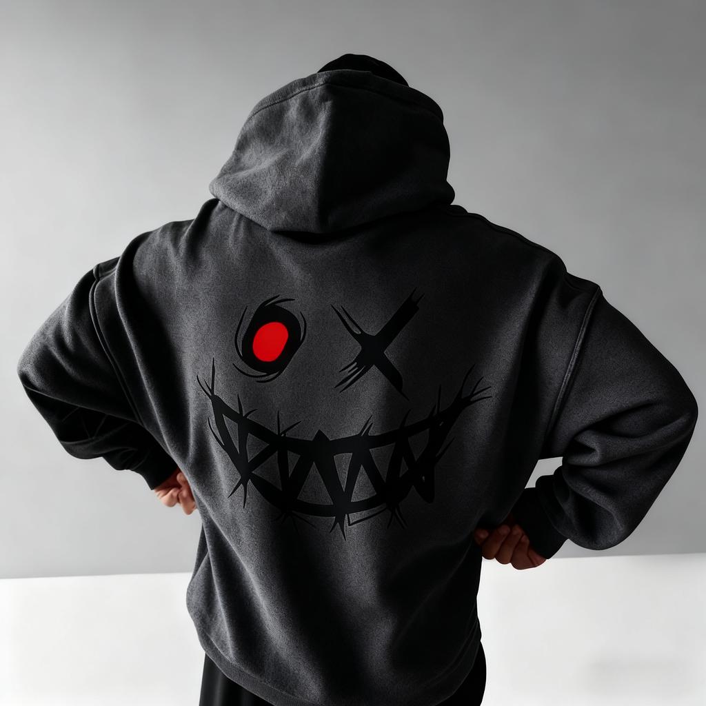 2026 Spring Men's Casual Hooded Sweatshirt with Loose Print Long Sleeve Men's Pullover Sport Shirt Extra Large Men's Shirt