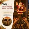 Festive Christmas Tree Finial Lighted Topper Illuminated Santa Claus Gingerbread Nutcracker Treetop Unique Winter Home