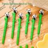 Cute Cartoon Panda Bamboo Pen – Soft Rubber Grip, Ideal for Students.