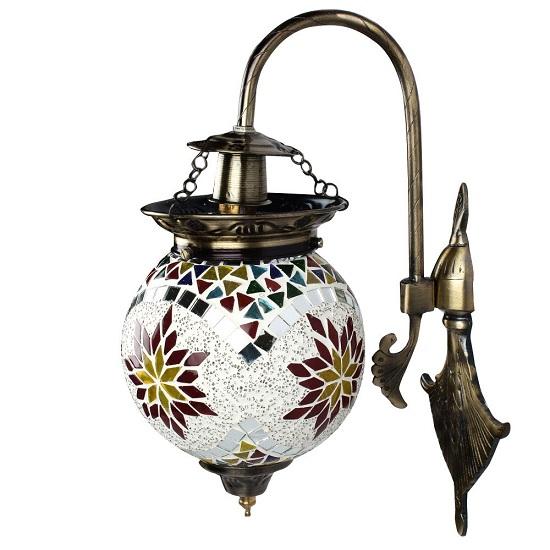 Ball Shaped Glass Wall Lamp for Living Home Decoration Turkish Lamp (Multicolour, Bulb Not Included