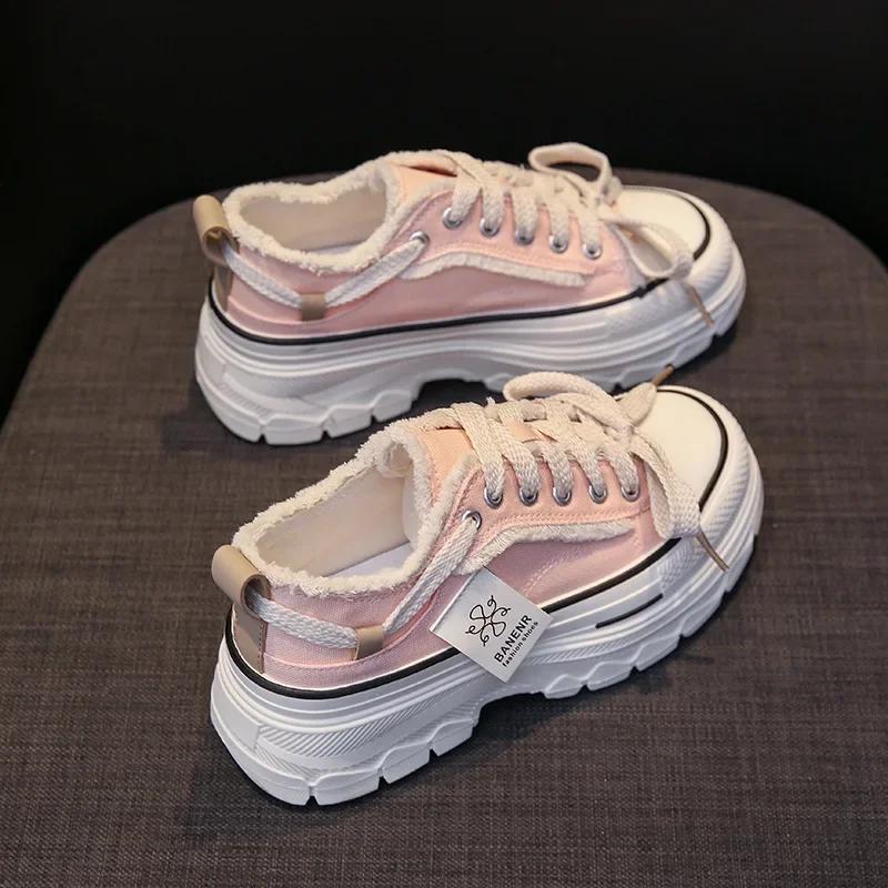 

Модные Новые Ретро Кроссовки на Толстой Подошве Молочного Цвета Корейский Тренд Повседневная Женская Обувь Уличная Вечеринка Белые Кроссовки Женские Zapatos De Mujer 40 розовый